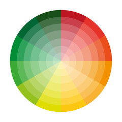 Obraz premium Color wheel. Warm palette. Gradient spectrum. Vector circle.