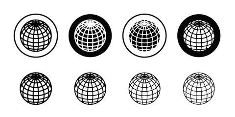Globe icon Thin line flat illustration