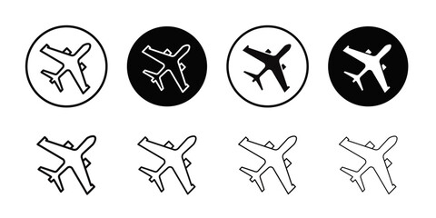 Plane icon Thin line flat illustration