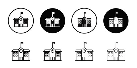 school icon Thin line flat illustration