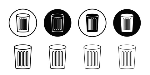 Trash icon Thin line flat illustration