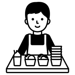 아이스크림 가게 점원 아이콘