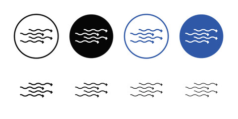 Windy icon Thin line flat illustration