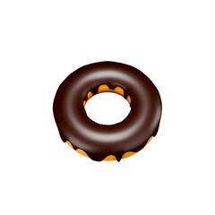 3d rendering icon illustration donut with chocolate spread with angle 5