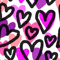 Valentine hearts seamless 14 February love pattern for wrapping paper