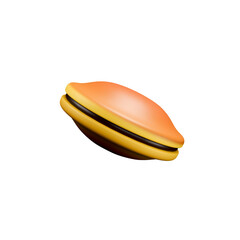 3d rendering icon illustration golden brown dorayaki with angle 2