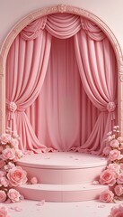 Dreamy Pink Stage: A Fairytale Setting
