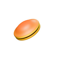 3d rendering icon illustration golden brown dorayaki with angle 5