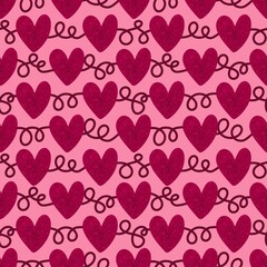 Valentine hearts seamless 14 February love pattern for wrapping paper