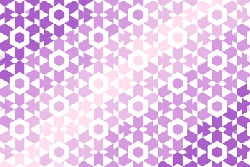 Symmetric triangle and hexagon pattern in shades of purple and pink. Abstract geometric concept
