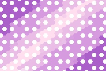 Diagonal hexagonal pattern arranged in purple and pink gradient. Abstract geometric hexagon concept