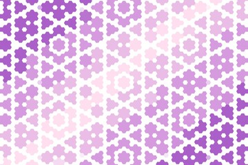 Purple pink hexagonal floral pattern with geometric hexa tile mosaic arrangement. Abstract decorative design concept