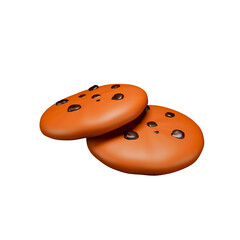 3d rendering icon illustration chocolate coockies angle 5