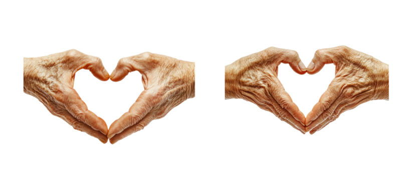 Elderly Hands Creating Heart Shape Gesture