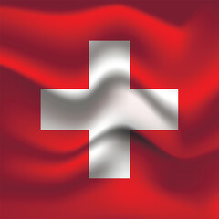 Obraz premium Flag of Switzerland. Swiss national symbol in official colors. Template icon. Abstract vector background.