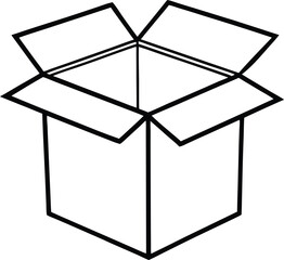  Beautiful empty cardboard box isolated vector art illustration 