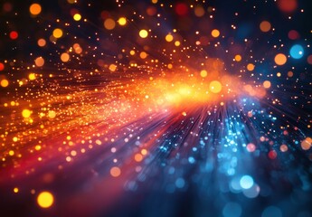 Obraz premium Abstract colorful lights with glowing particles and streaks representing dynamic movement and energy in a modern digital concept background