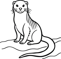 Beautiful otter vector art illustration