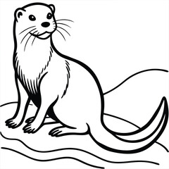 Beautiful otter vector art illustration