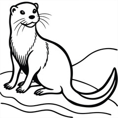 Beautiful otter vector art illustration
