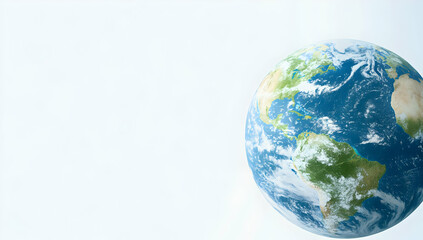 Fototapeta premium Earth globe against white background; environmental awareness campaign; global sustainability concept; ideal for websites and brochures