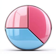 3D Shiny Pastel Pie Chart Business Data Statistics Infographic Element