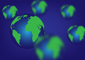 Abstract background with multiverse global flying