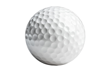 White golf ball with a white face and a white band around it, isolated