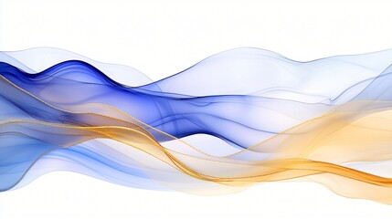 Naklejka premium Abstract blue gold waves flow design, background, website