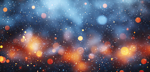 Fototapeta premium Abstract cosmic background with colorful bokeh effects and a starry atmosphere.
