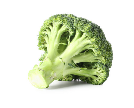Fresh broccoli cabbage on white background