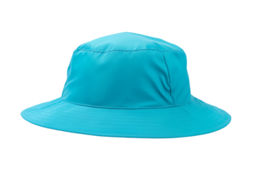 Blue hat with a white rim, isolated