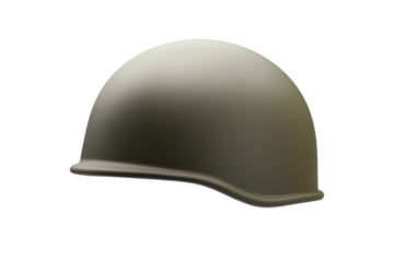 Helmet with a curved top and a flat bottom, isolated