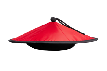 Red hat with a black rim, isolated