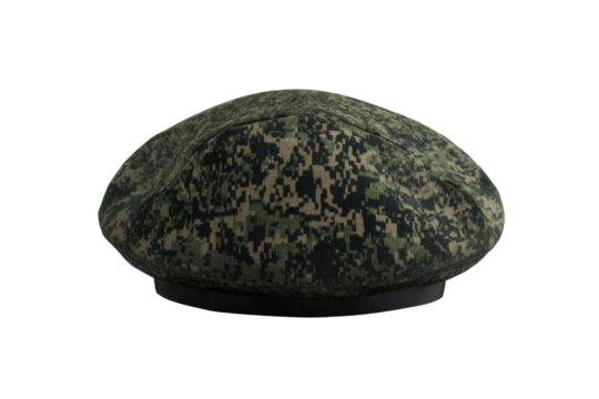 Military style hat with a camouflage pattern, isolated - Powered by Adobe
