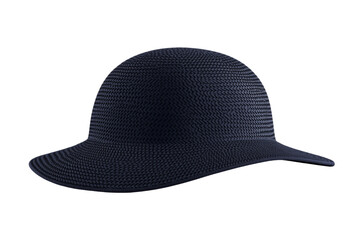 Black floppy hat with a black brim, isolated