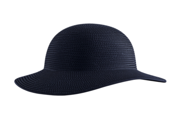 Black floppy hat with a black brim, isolated