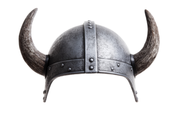 Viking helmet with horns on it, isolated