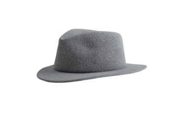 Gray hat with a pointed top sits on a white background, isolated