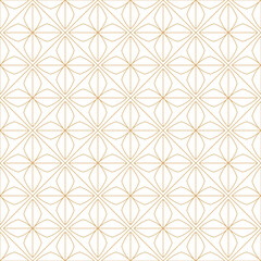 Seamless elegant geometric floral pattern background with thin lines. Diagonal square rhombus tile.