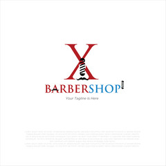 Letter x Barbershop Logo, suitable for any business related to barbershop with L initial