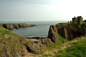 Dunnottar Castle located on the coast of Scotland, about 2 miles south of Stonehaven in Aberdeenshire.