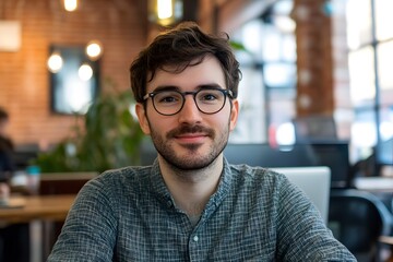 Fototapeta premium a male office worker programmer, Generative AI 