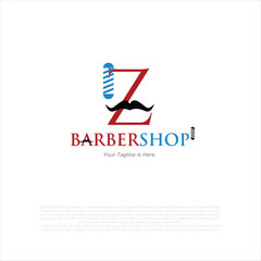 Letter z barbershop logo design vector illustration idea