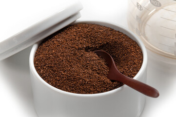 挽いたコーヒー豆