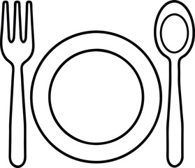 Dinner place setting a plate , silver fork and spoon