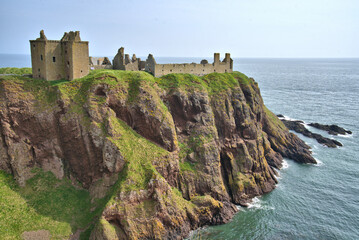 Dunnottar Castle located on the coast of Scotland, about 2 miles south of Stonehaven in Aberdeenshire.