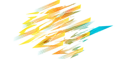 Dynamic Abstract Sport Background with Gradient Brush Strokes on White Background