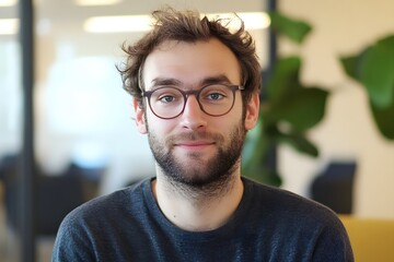 Fototapeta premium a male office worker programmer, Generative AI 