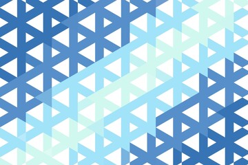 Abstract triangular grid in blue mint with geometric interconnected triangles and seamless visual symmetry. Digital polygon concept